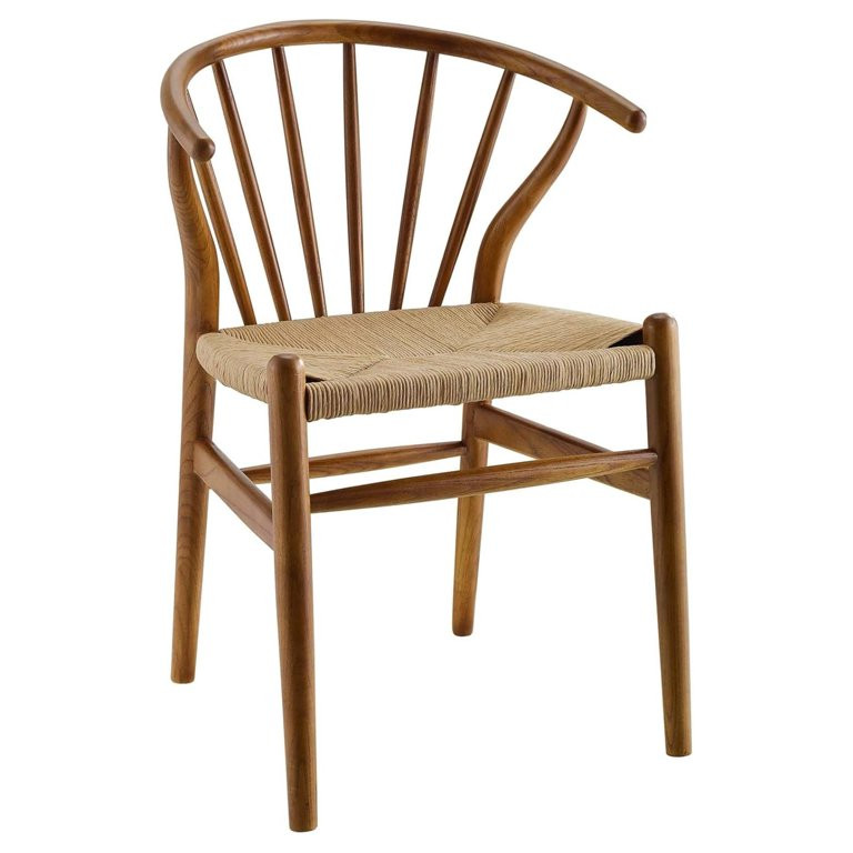 Xayoca Flourish -Century Modern Rustic Farmhouse Wood Dining Chair in Walnut | Walmart (US)