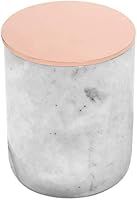 Real Marble Jar with Rose Gold Lid | Gray & White Marble Bathroom Vanity Jar for Q-tips, Cotton P... | Amazon (US)