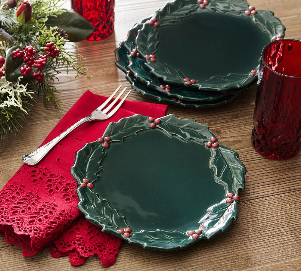 Holly Salad Plates - Set of 4 | Pottery Barn (US)