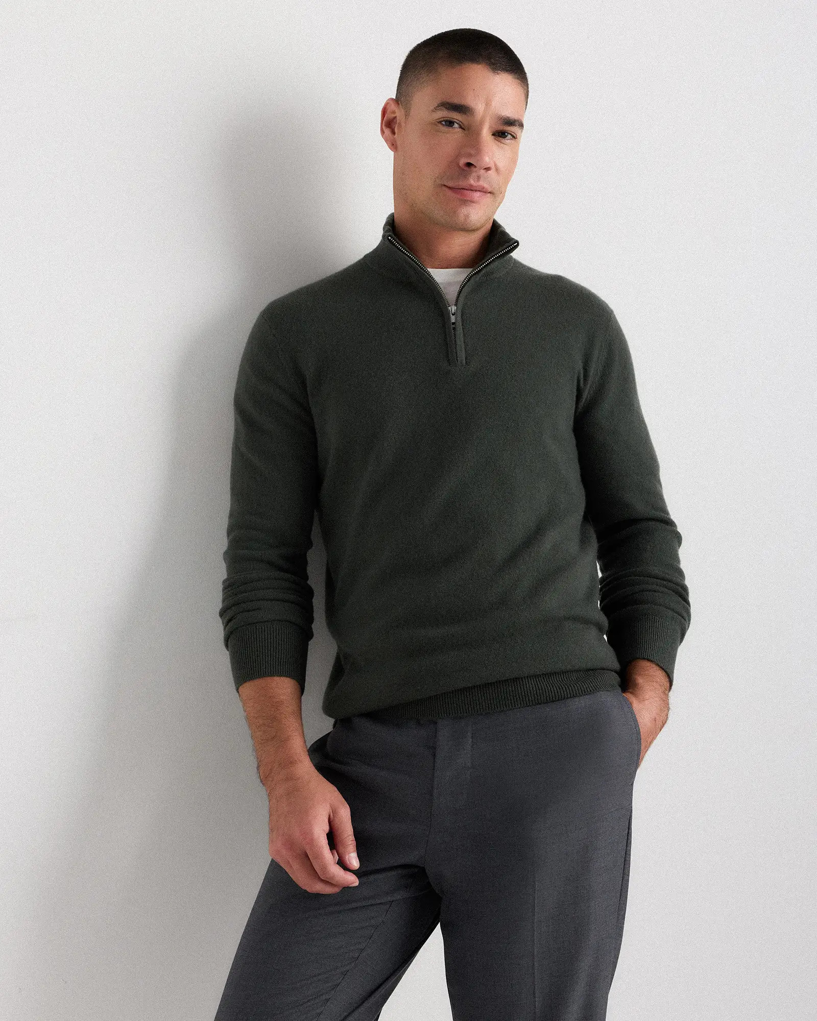 Mongolian Cashmere Quarter Zip Sweater | Quince