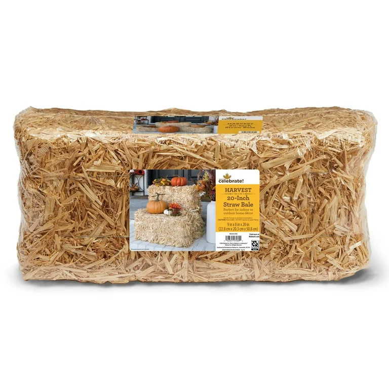 Harvest Straw Bale, 8 in x 9 in x 20 in, by Way To Celebrate - Walmart.com | Walmart (US)