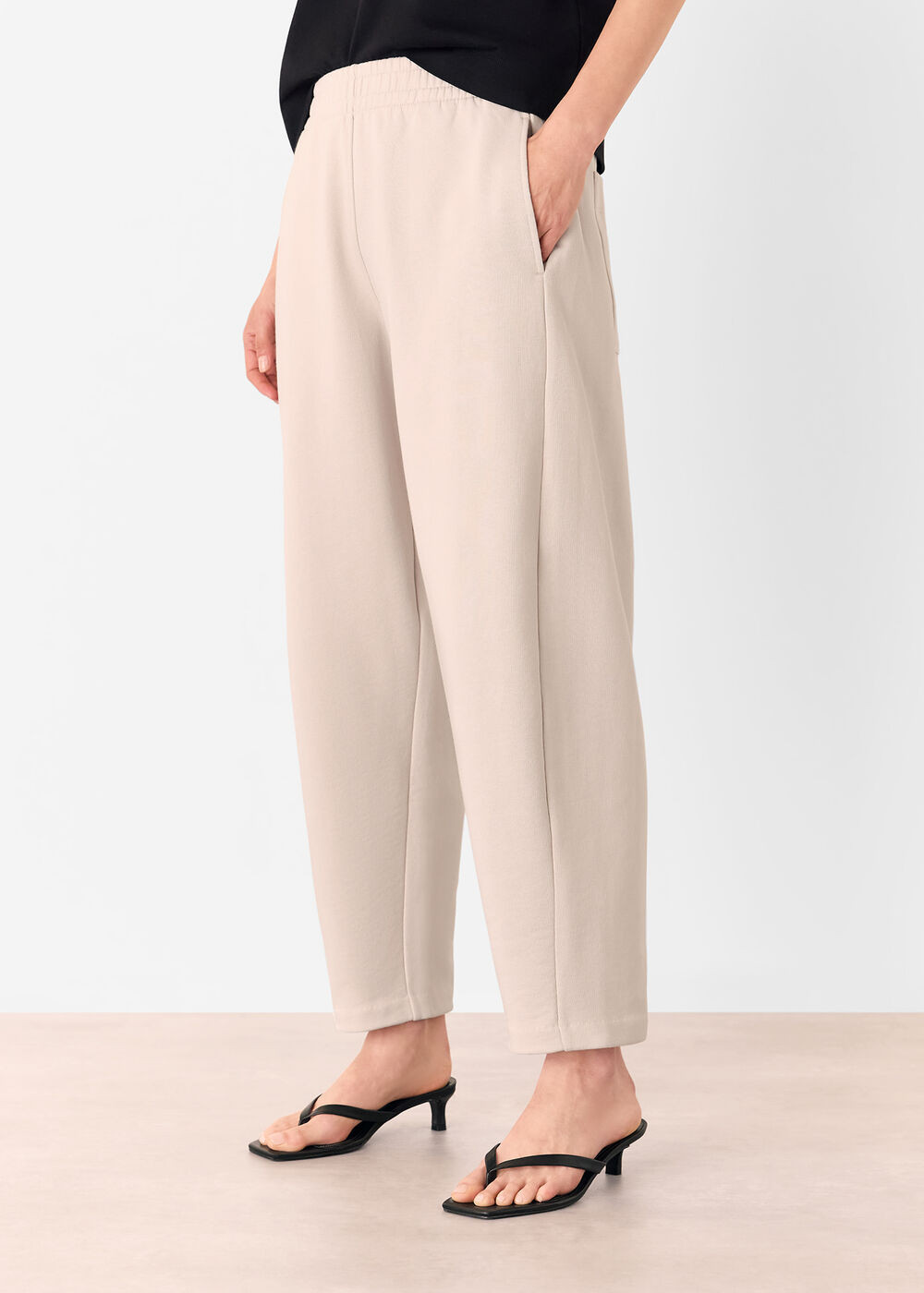 Neutral Barrel Leg Jersey Jogger | WHISTLES | Whistles UK | | Whistles