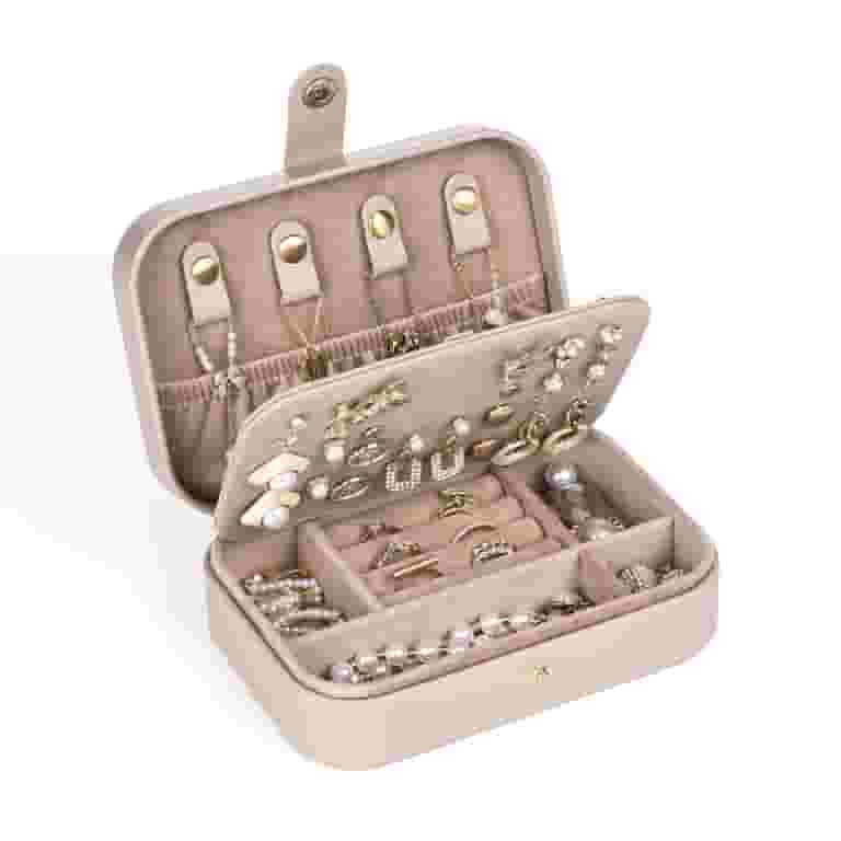 Casegrace Synthetic Leather Portable Jewelry Box for Women Girls 3 Layers Organizer Necklace Ring... | Walmart (US)