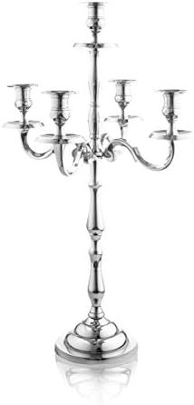 Klikel Heritage 24 Inch Silver 5 Candle Candelabra - Classic Elegant Design - Wedding, Dinner Par... | Amazon (US)