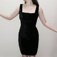 Vintage 60S Velvet Mini Dress-Black Crushed Shift Dress | Etsy (US)