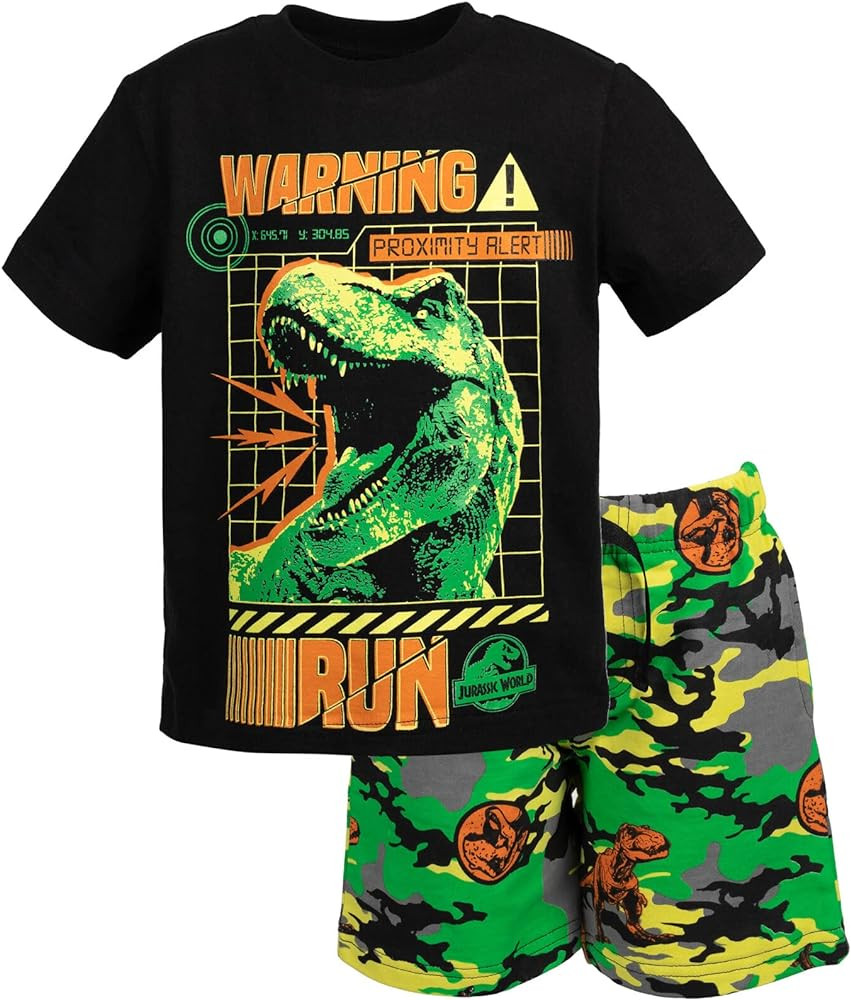 Jurassic World T-Shirt and French Terry Shorts Outfit Set Toddler to Big Kid Sizes (2T - 18-20) | Amazon (US)