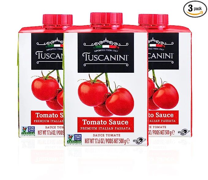 Tuscanini Italian Tomato Sauce, Premium Italian Passata, 17.6oz (3 Pack) Resealable, Product of I... | Amazon (US)