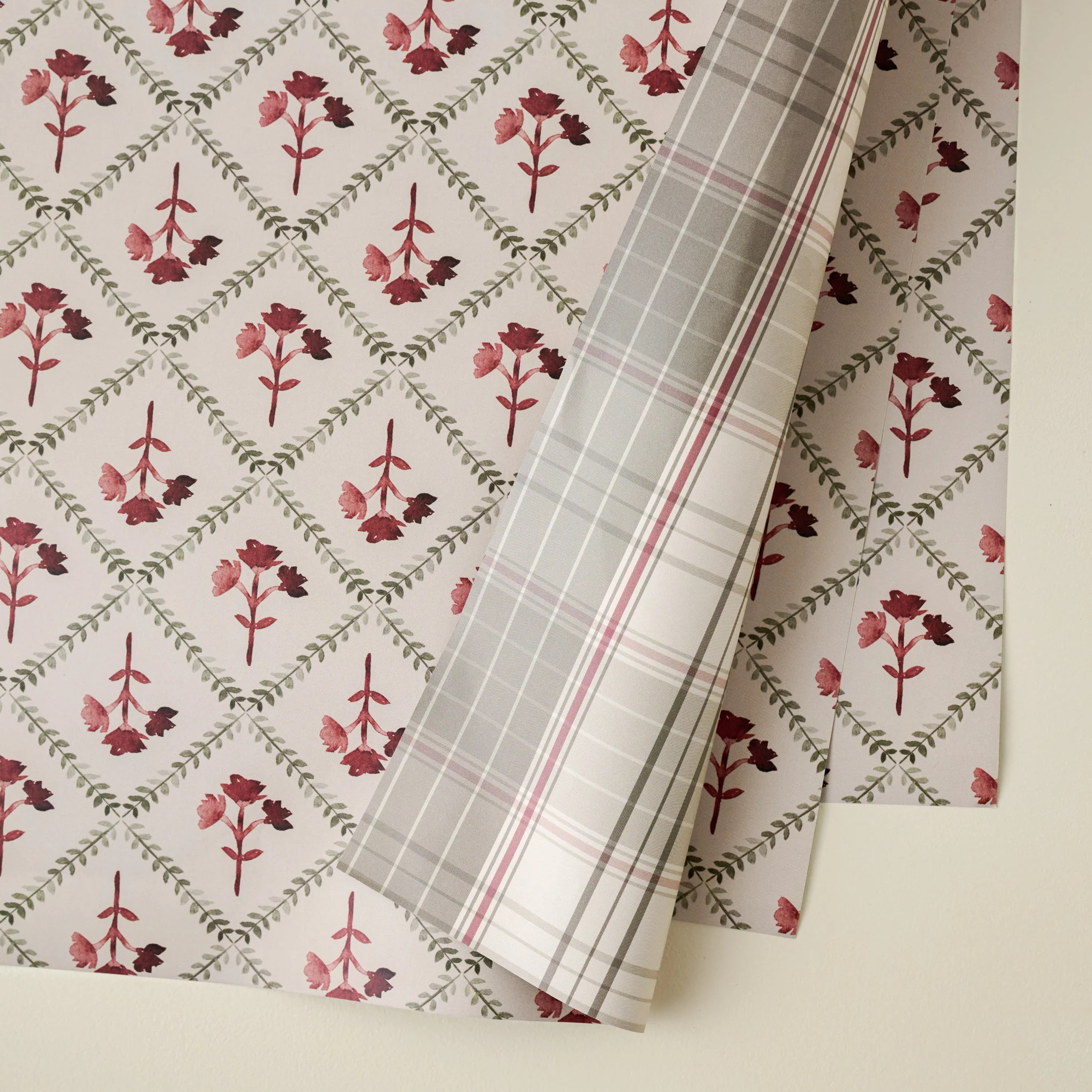 Settle In Block Print Green Plaid Wrapping Sheets | Magnolia