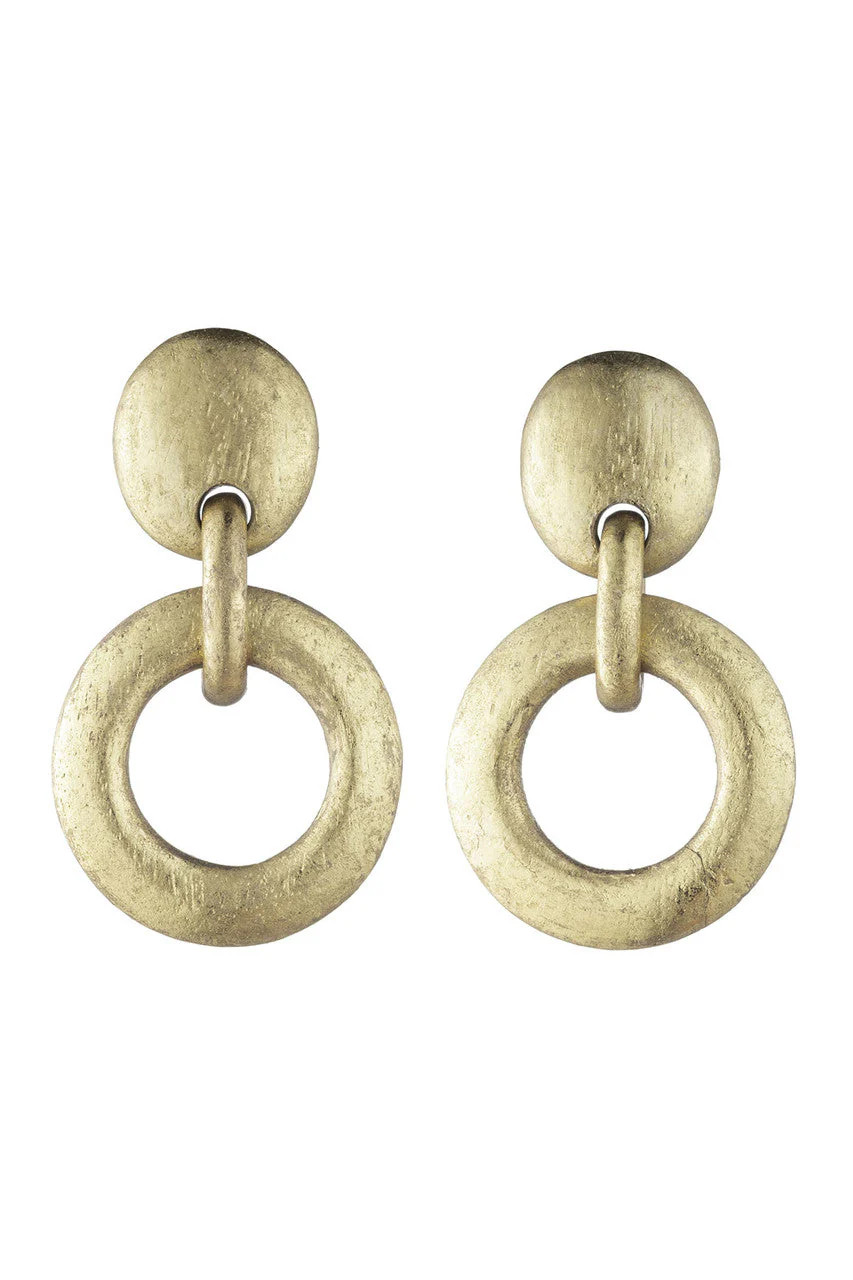 Buy Acacia Wood and Gold Plated Hoop Earrings in Antique Gold Online | NATORI | Natori
