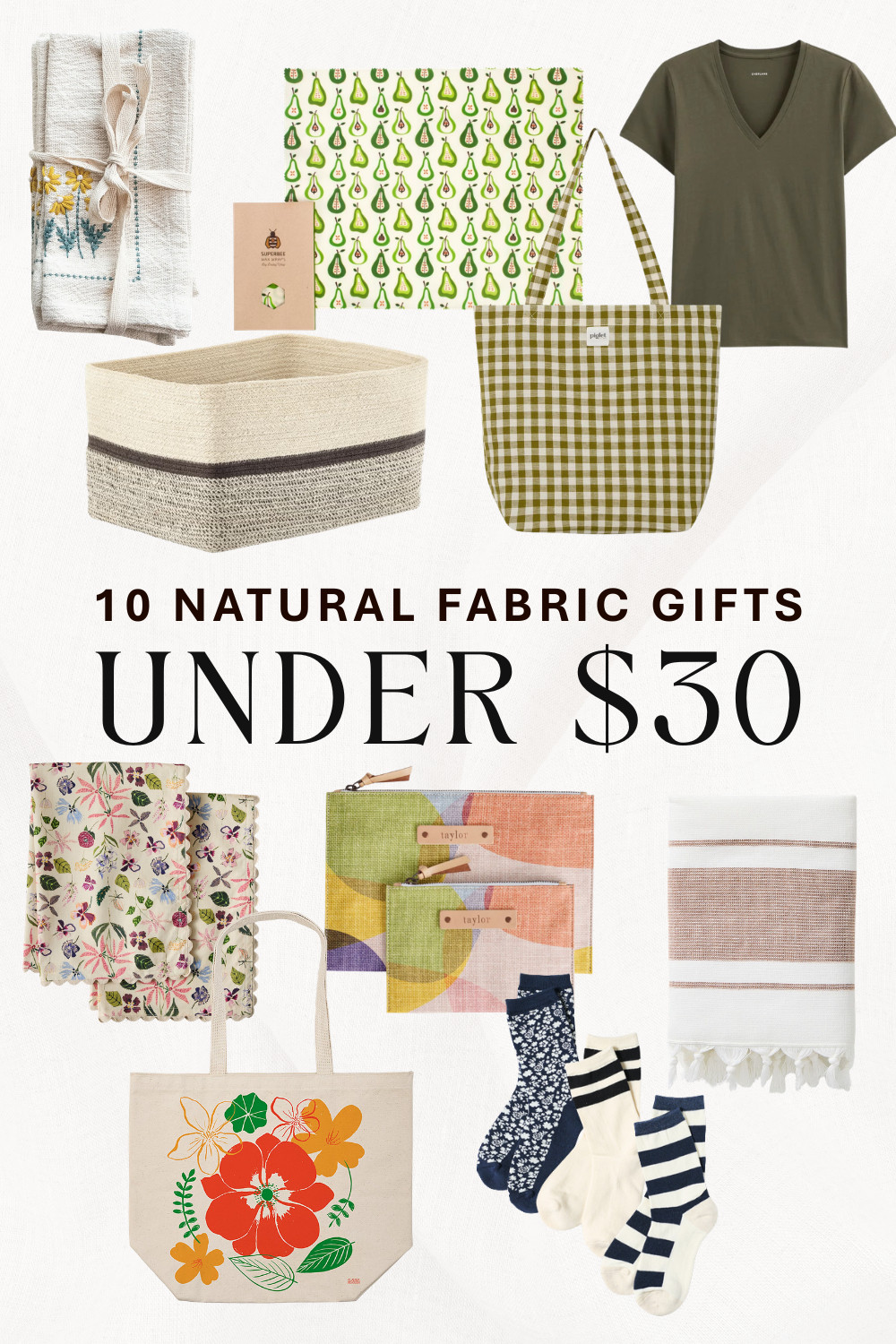 Gifts under $30 made with natural fabrics like linen, cotton, and organic blends. These thoughtful picks are perfect for anyone who loves quality and comfort and are ideal for birthdays, host gifts, or everyday surprises. 

 