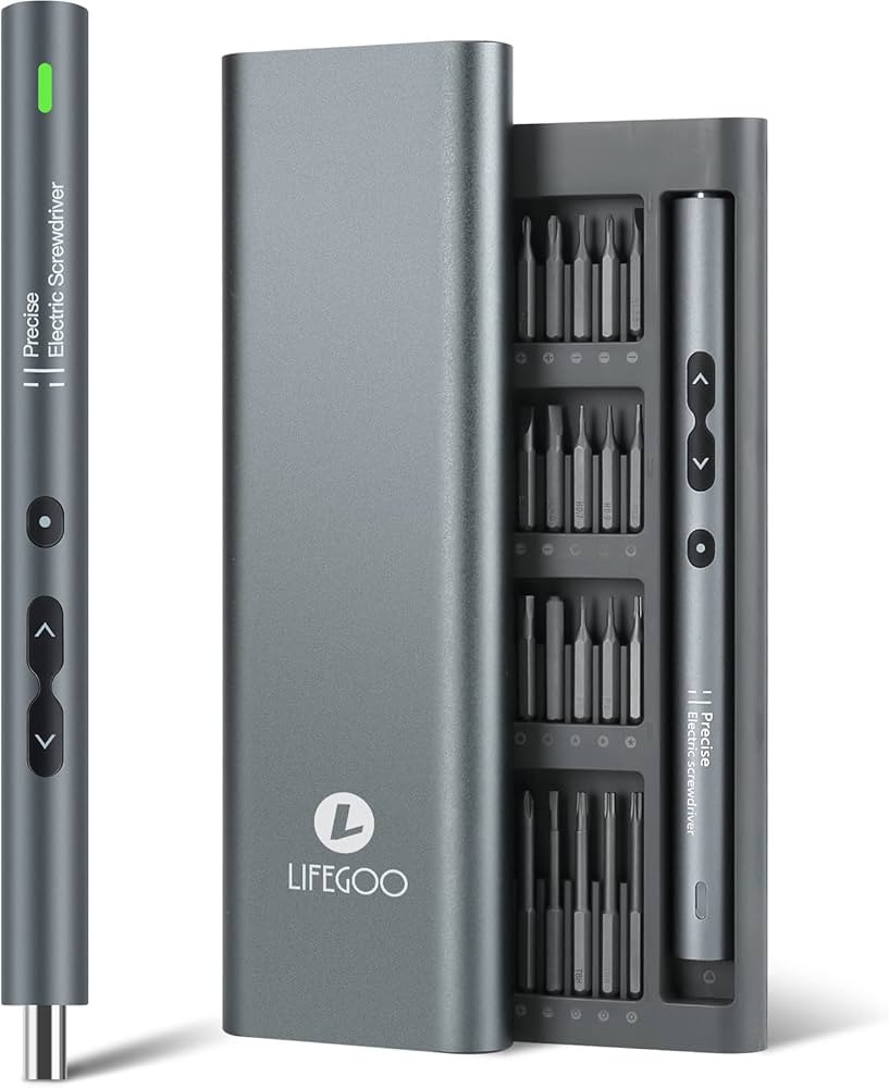 LIFEGOO Mini Electric Screwdriver, 62 in 1 Cordless Precision Power Screwdriver Set with 48 Bits,... | Amazon (US)