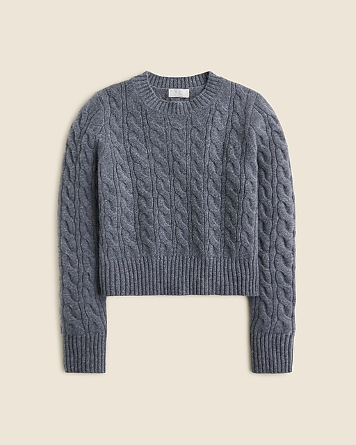 Cashmere shrunken cable-knit crewneck sweater | J. Crew US