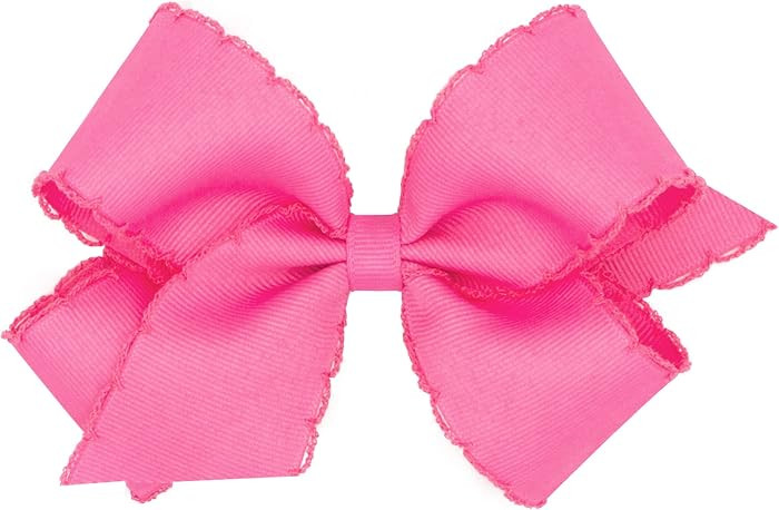 Wee Ones Girls' Classic Grosgrain Moonstitch Edge Hair Bow on a WeeStay Hair Clip, Matching Edge,... | Amazon (US)
