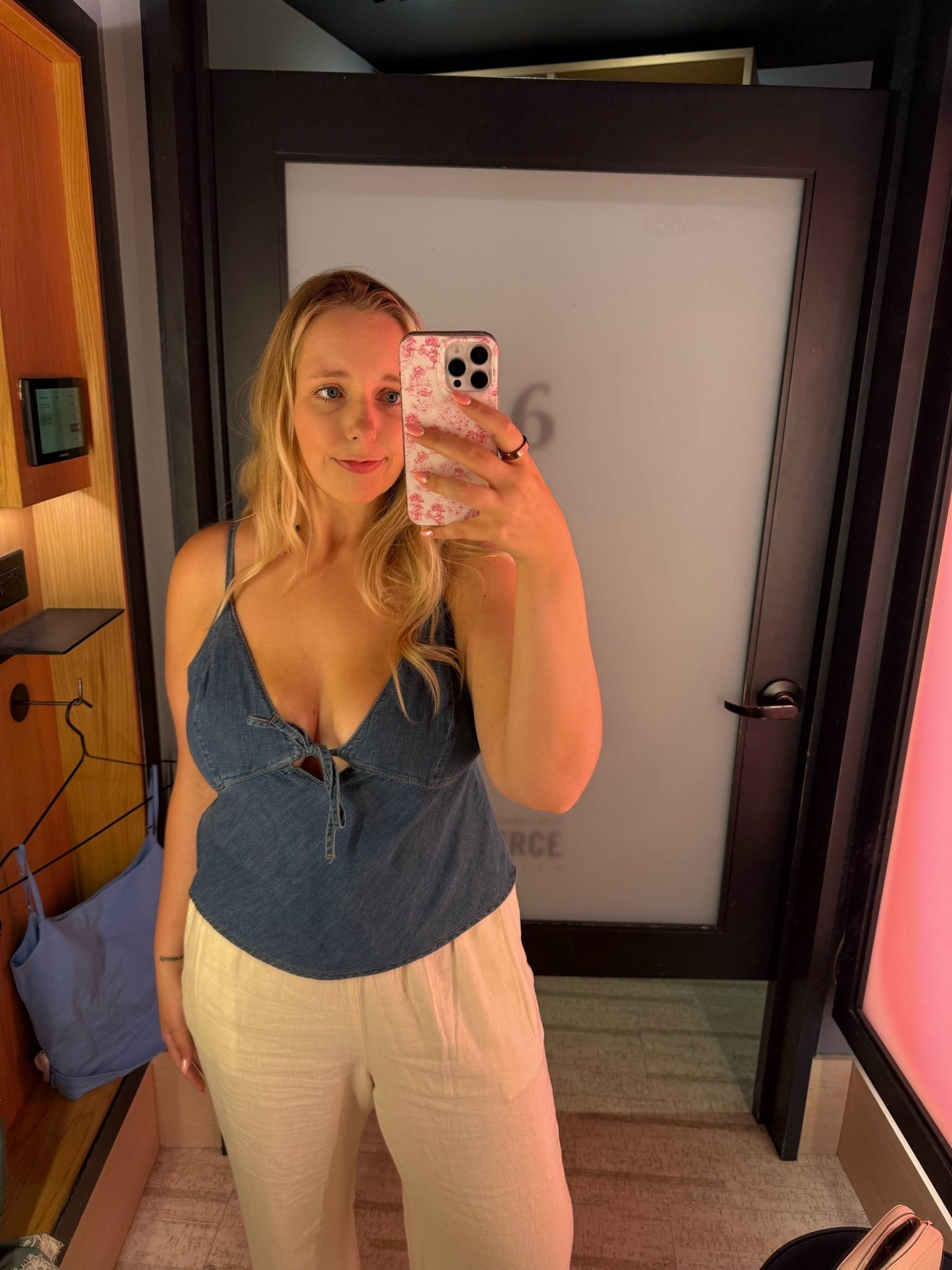 This denim cami top with a built in bra from Abercrombie & Fitch￼ is SO flattering 🤍 adjustable tie front, open back, and the perfect lightweight summer top for vacation, Europe outfits, brunch, or everyday wear ✨

#abercrombie #abercrombiefinds #abercrombiestyle #denimtop #camioutfit #summeroutfit #vacationoutfit #europeoutfits #linenpants #casualchic #outfitinspo #builtinbratop #summerfashion #everydayoutfit #ootd #fashionfinds #summerstyle #trendingoutfits #comfystyle #ltkstyle