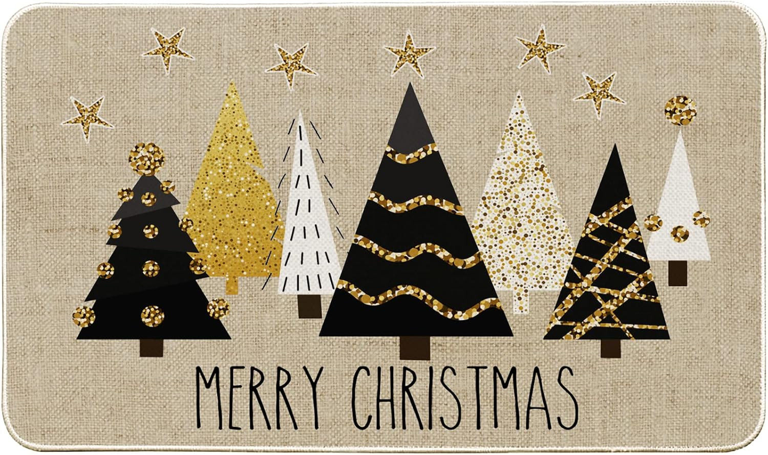 Baccessor Gold Christmas Trees Decorative Doormat Indoor Outdoor Rug Xmas Winter Front Welcome Do... | Amazon (US)