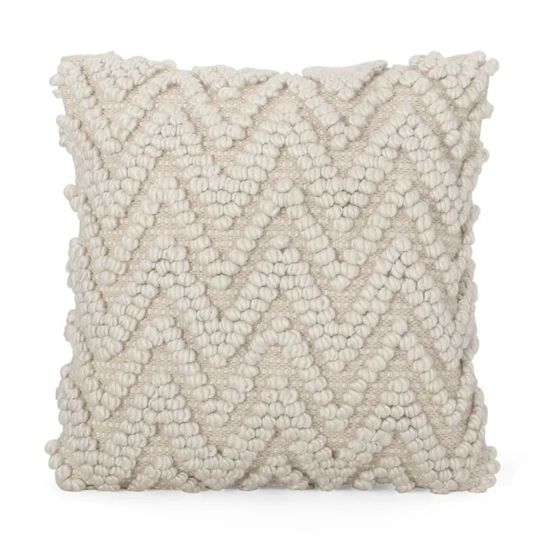 Noble House Zaya Fabric Throw Pillow, Cream | Walmart (US)