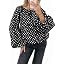 Tankaneo Womens Polka Dot Balloon Sleeve Blouse Long Sleeve Boat Neck Tops | Amazon (US)