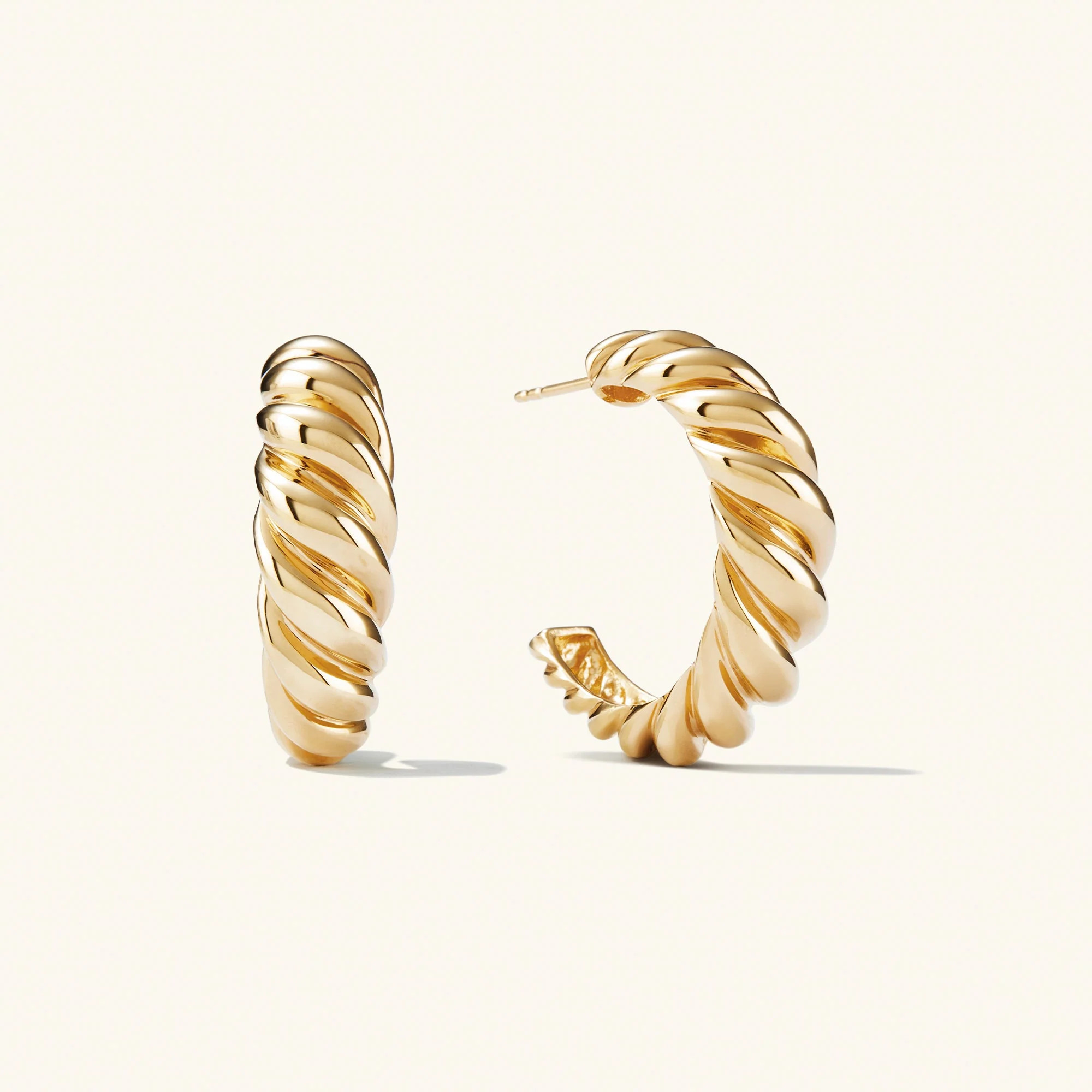 Large Croissant Dome Hoops | Mejuri Fine Crew
