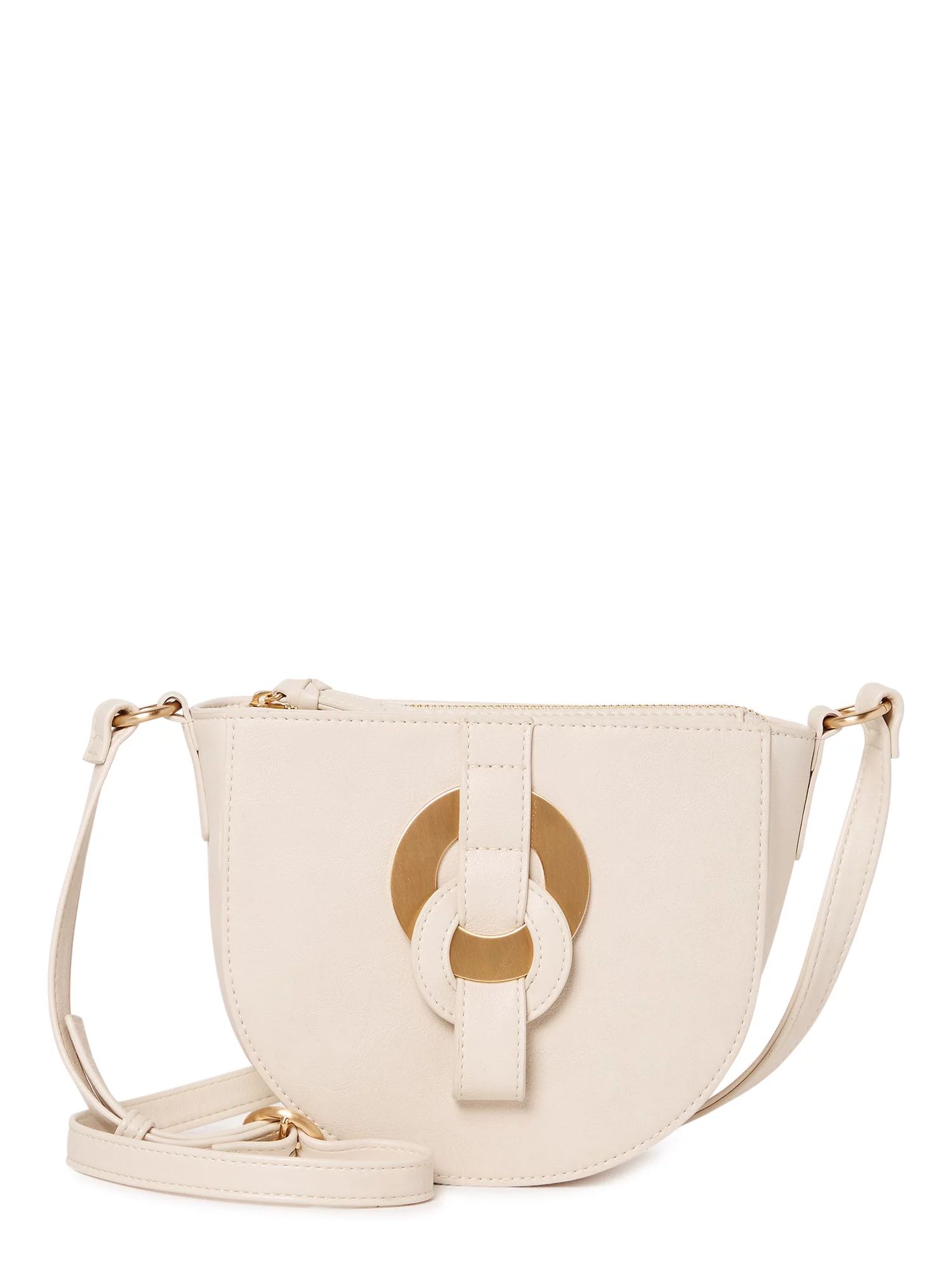 Time and Tru Women's Cecile Fashionable Ladies Crossbody Handbag Papyrus Beige | Walmart (US)