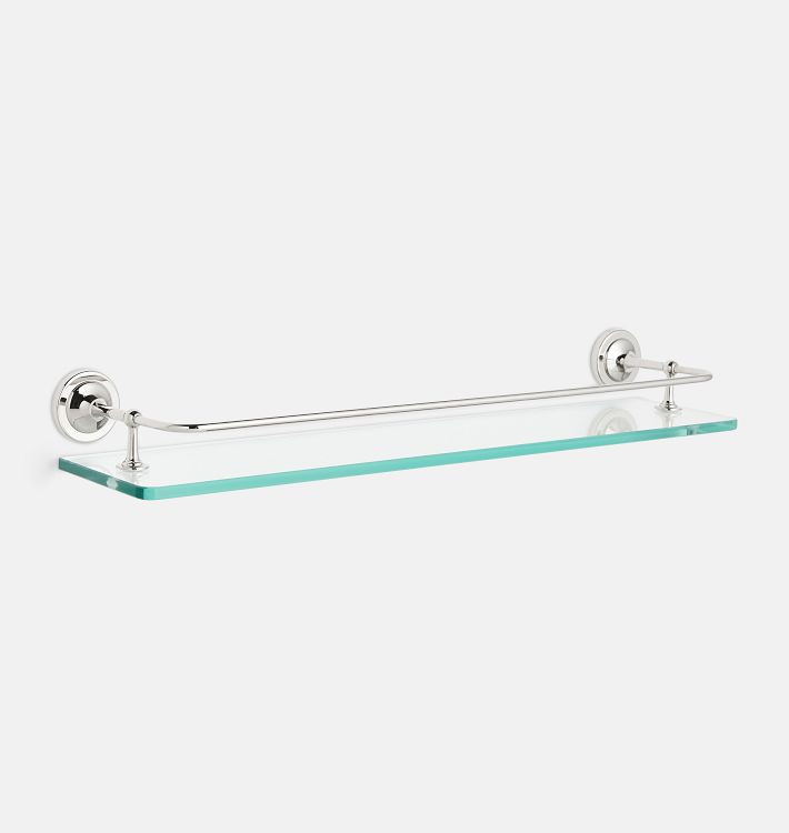 Glass Shelf with Gallery Rail, 24" | Rejuvenation