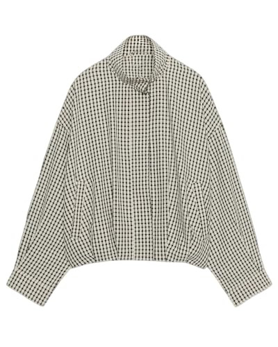 Womens Plaid Jacket Bomber Stand Collar Zip Up Coat with Pockets | Amazon (US)