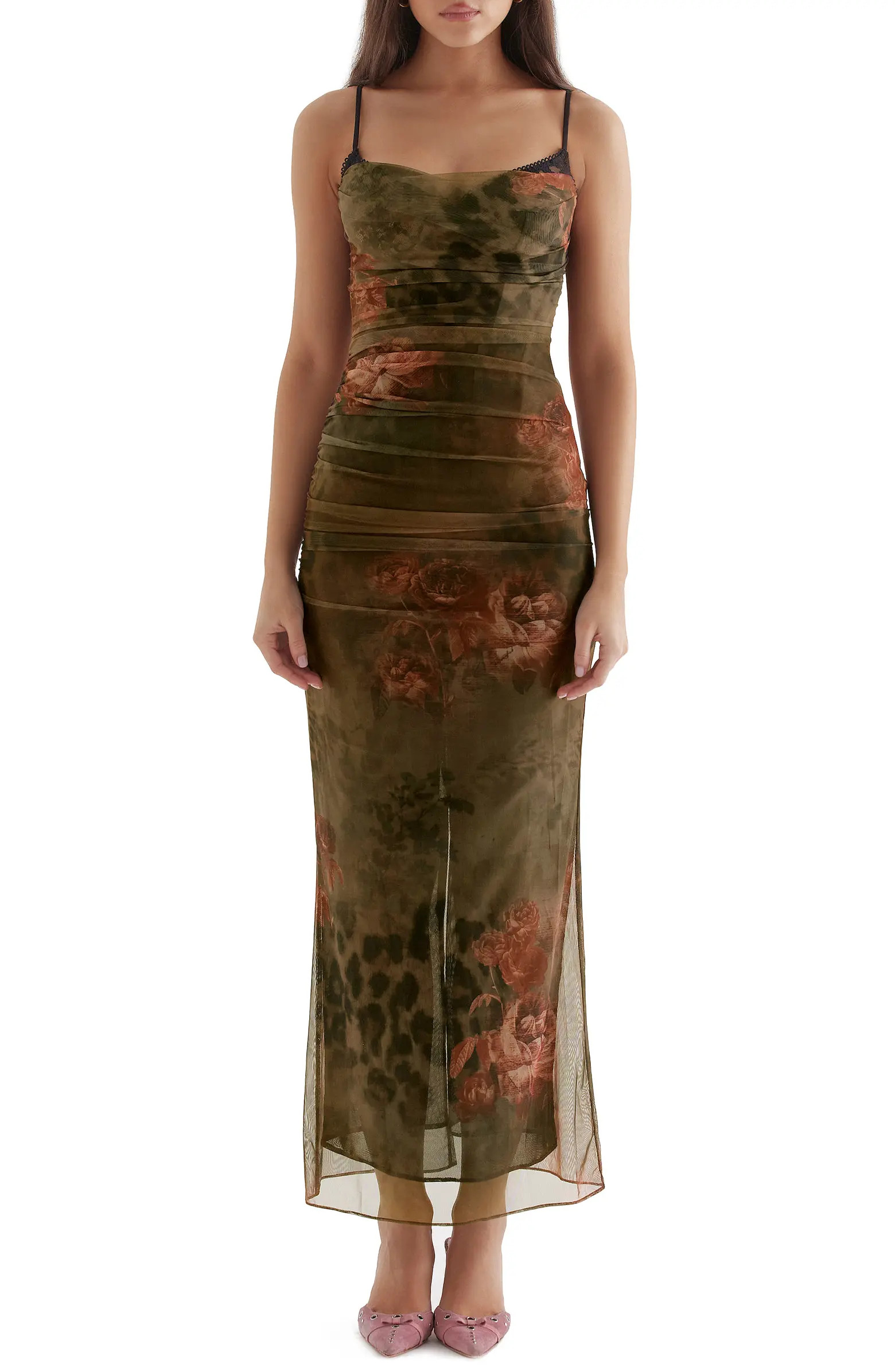 Nalini Mesh Corset Cocktail Dress | Nordstrom