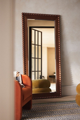 Pippa Wood Bobbin Rectangle Dressing Floor Mirror | Anthropologie (US)