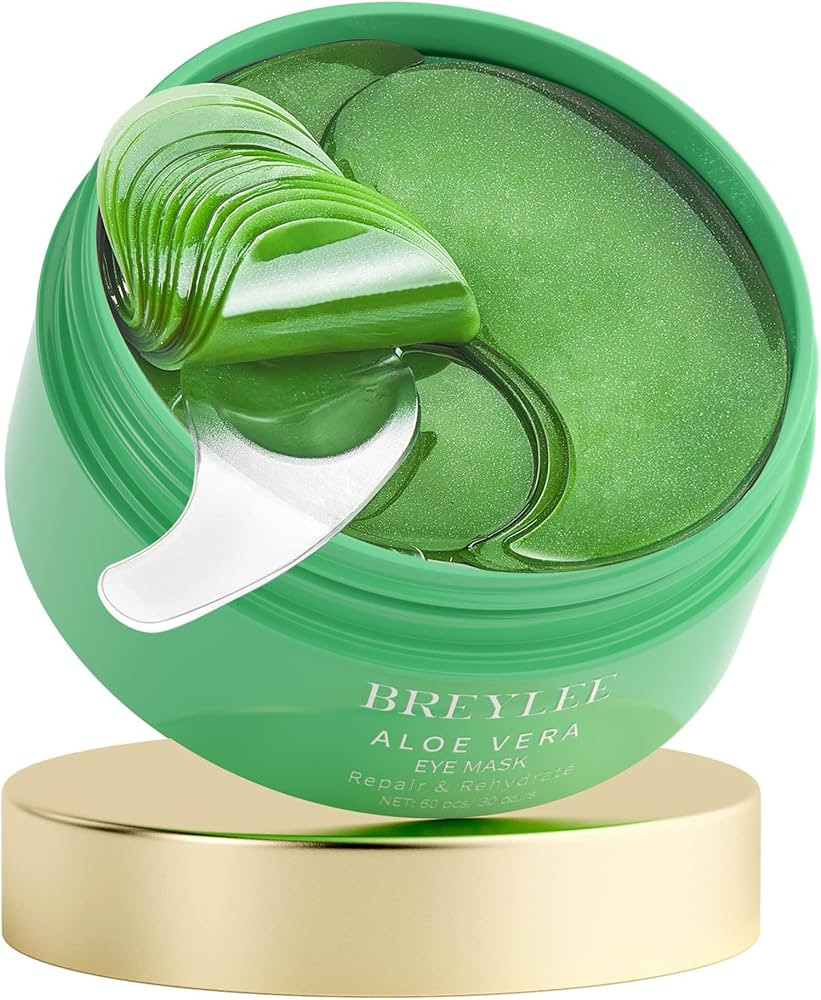 "BREYLEE Aloe Vera Eye Masks - 60 Pcs - Reduce Puffy Eyes & Dark Circles, Firm & Improve Under Ey... | Amazon (US)