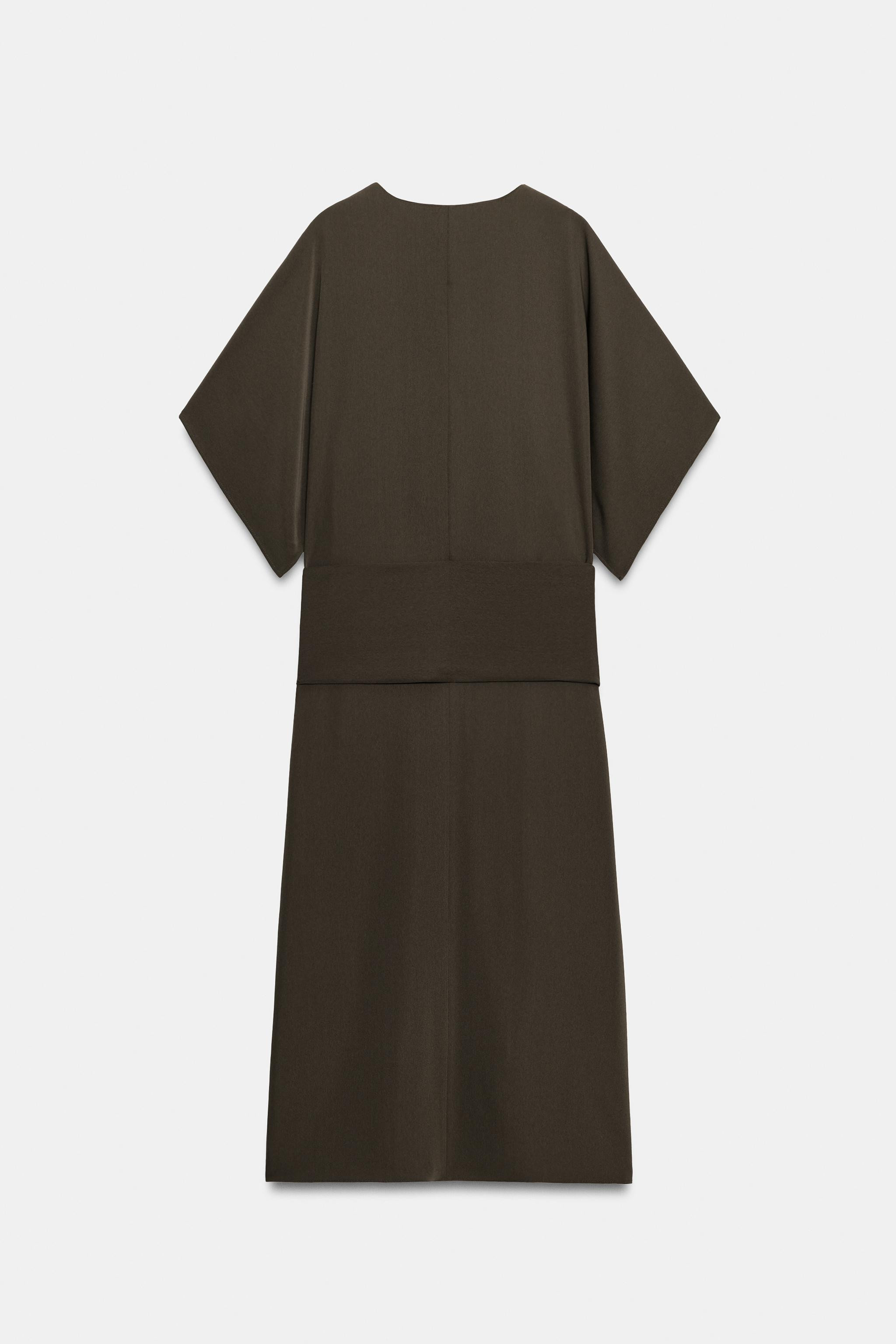 ZW COLLECTION MIDI DRESS WITH FROG FASTENING | Zara UK