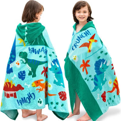 Joyfy Dinosaur Hooded Towels for Kids - Soft 100% Cotton Kids Beach Towel - 30" x 50" for 3-10 Years Boy Girl - Toddler Bath Towels Wrap, Swim Towels | Target