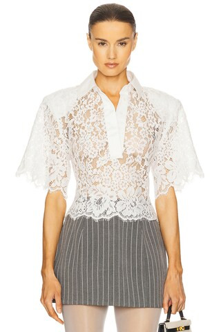 The Lace Shirt With Shoulder Pad | Revolve Clothing (Global)