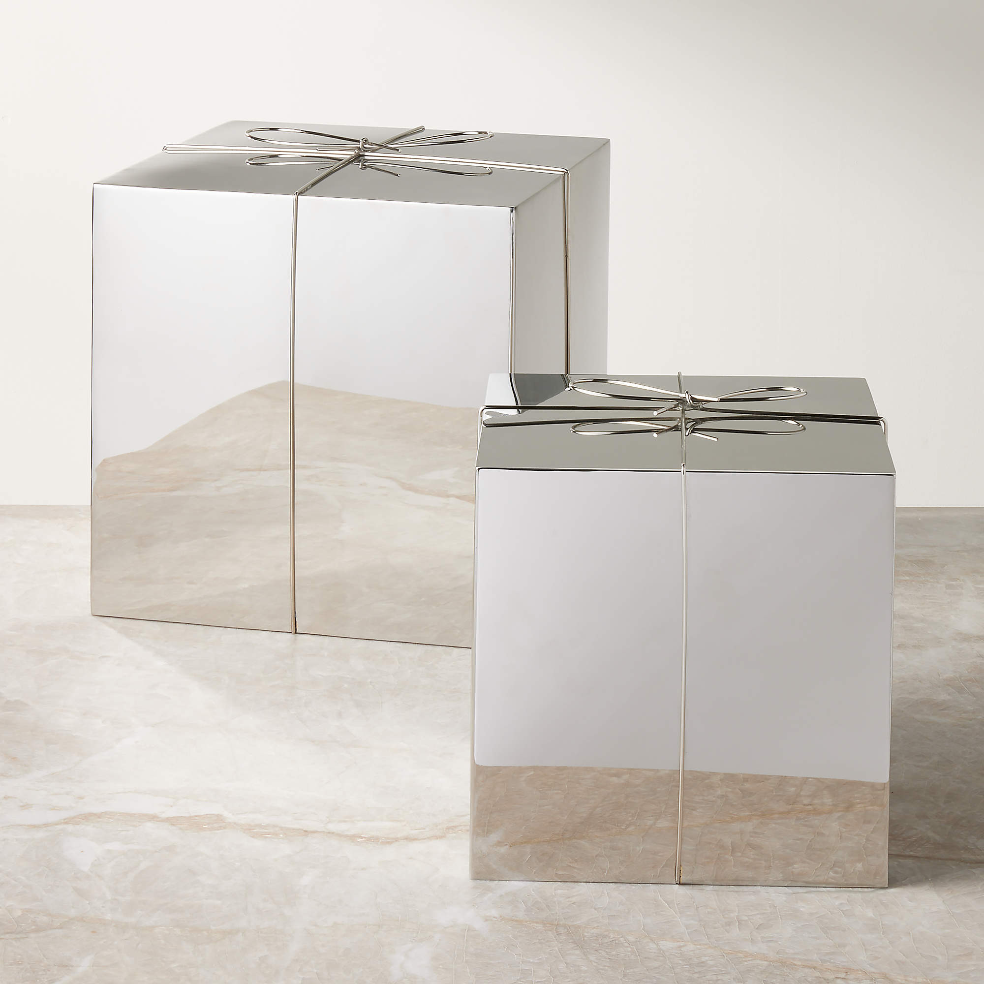 Indoor/Outdoor Stainless Steel Decorative Present 10" + Reviews | CB2 | CB2