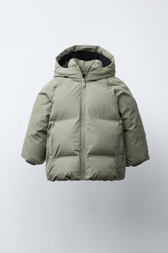 WATER REPELLENT HOODED PUFFER COAT | Zara US