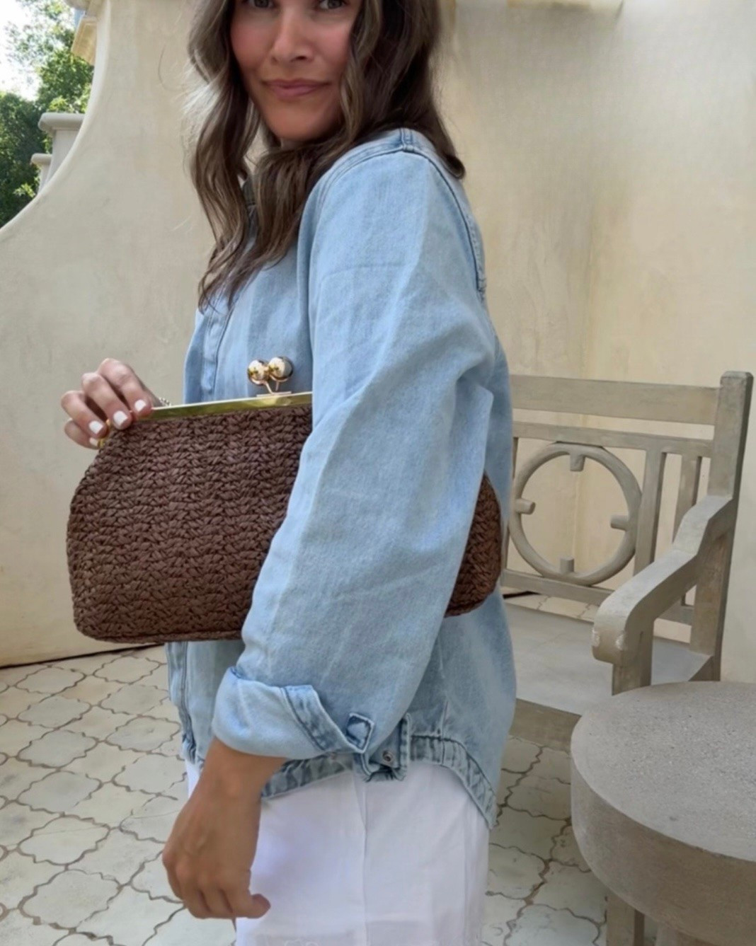 Found the perfect summer bag 🤎 Love that you can carry it as a clutch or add the strap and wear it as a crossbody

#LTKootd #LTKmomlife #LTKdayinmylife