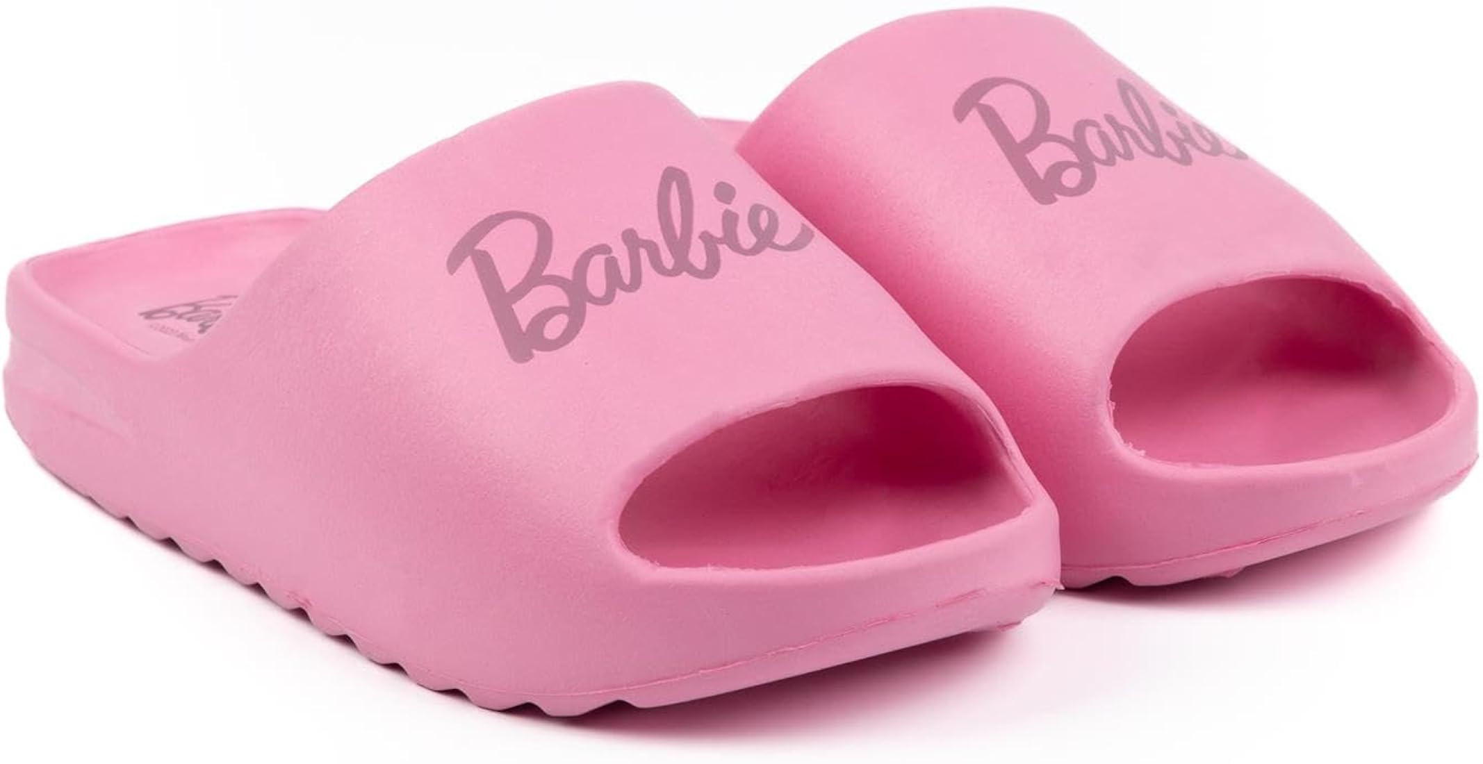 Barbie Womens Sliders Ladies Pink Doll Logo Summer Beachwear Shoes | Amazon (US)