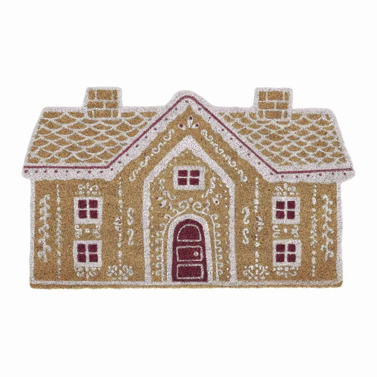 My Texas House Red Gingerbread Coir Holiday Outdoor Doormat, 18" x 30" | Walmart (US)