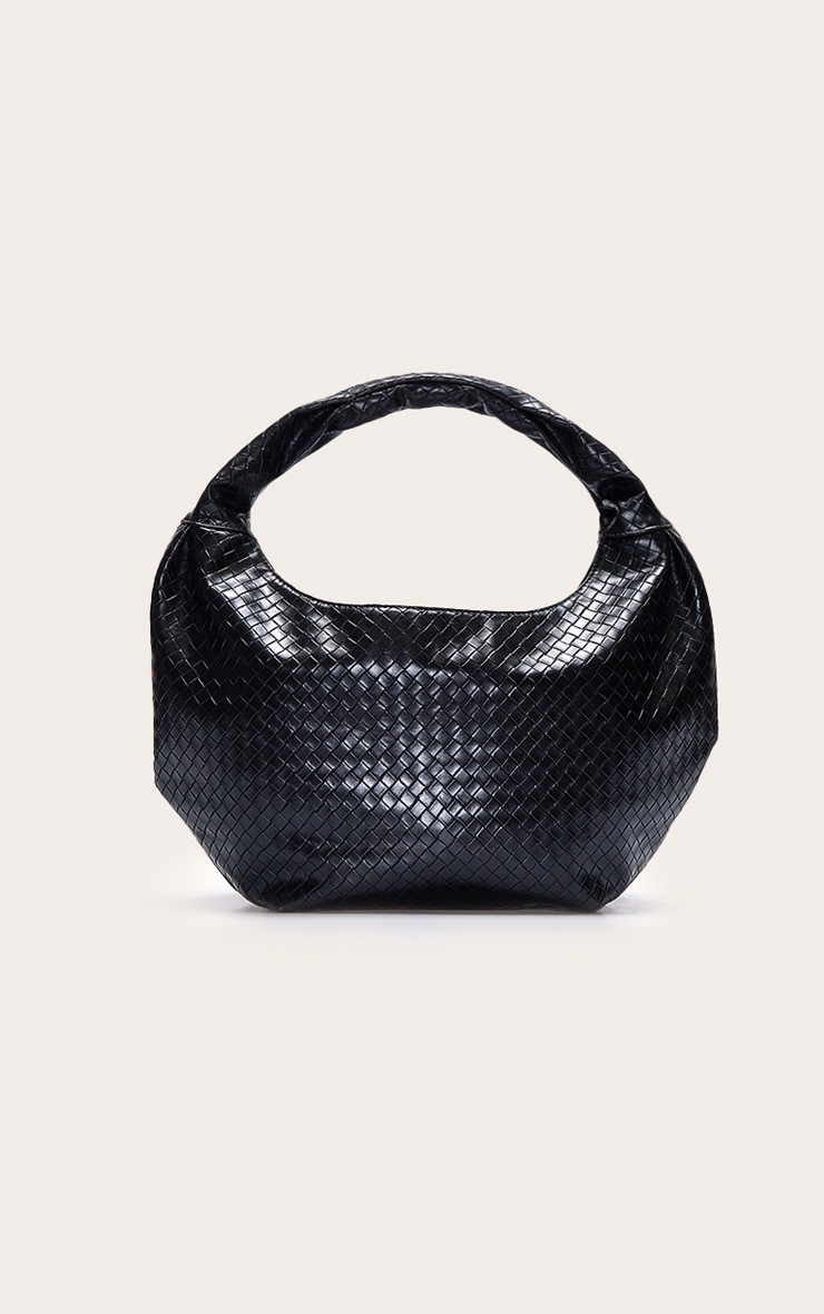 Black Weave Slouchy Tote Bag | PrettyLittleThing UK