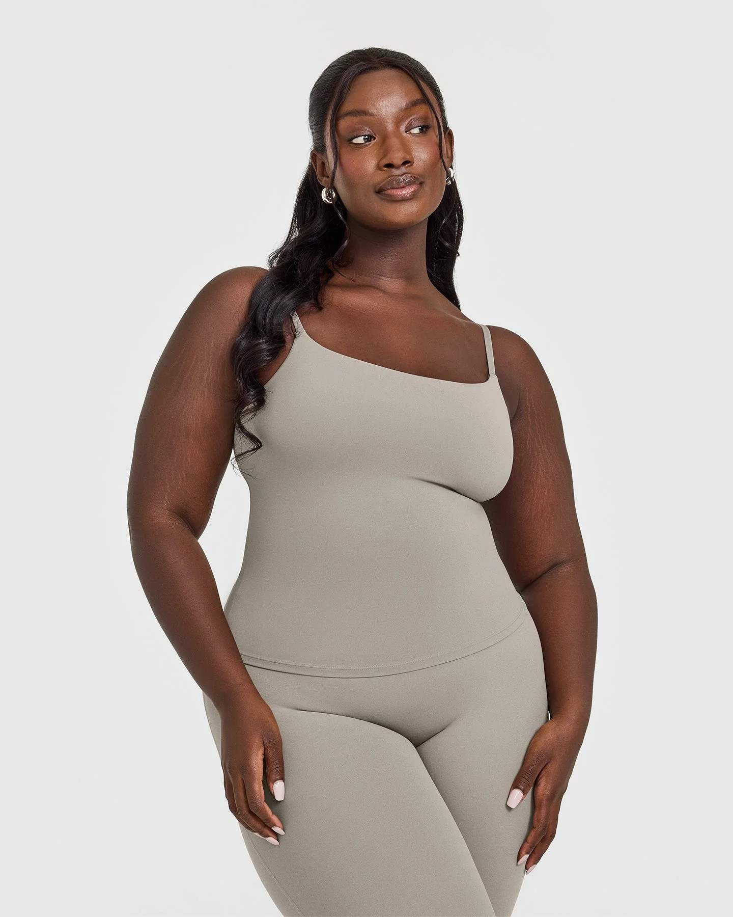 SoftMotion™ Strappy Vest with Built in Bra Shelf | Warm Sand | Oner Active (UK / US)