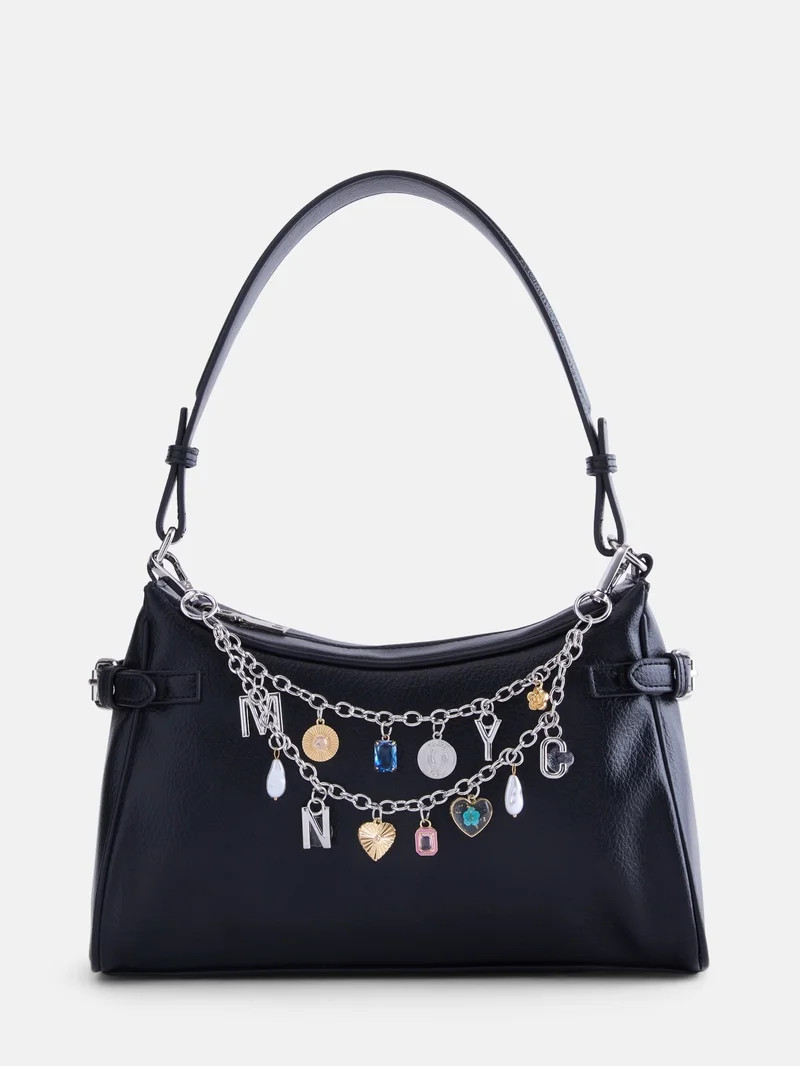 Madden NYC Women\u2019s Shoulder Bag with Charm, Black | Walmart (US)