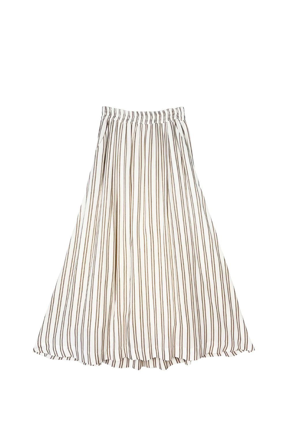 Buru x Jaimie Dewberry Everyday Maxi Skirt - Taupe Stripe | Shop BURU