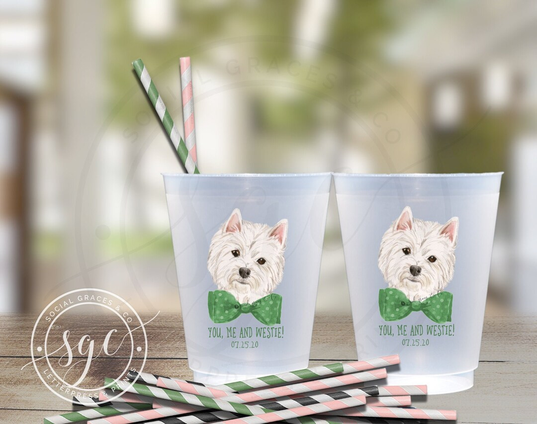 Personalized Dog Wedding Cups, Digitally Printed Frosted Cups | Etsy (US)
