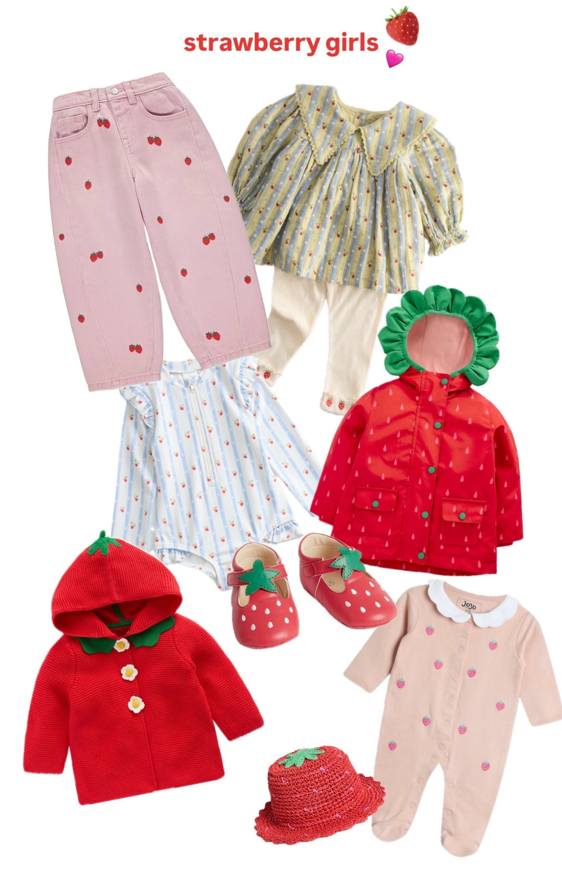 the cutest little girls strawberry pieces 😍