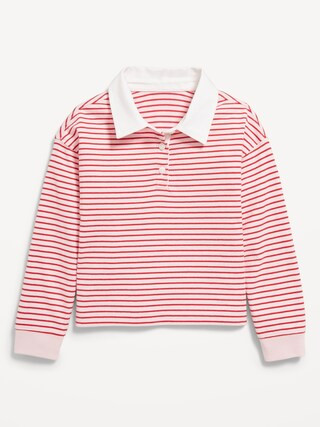 Long-Sleeve Cropped Polo Top for Toddler Girls | Old Navy (CA)