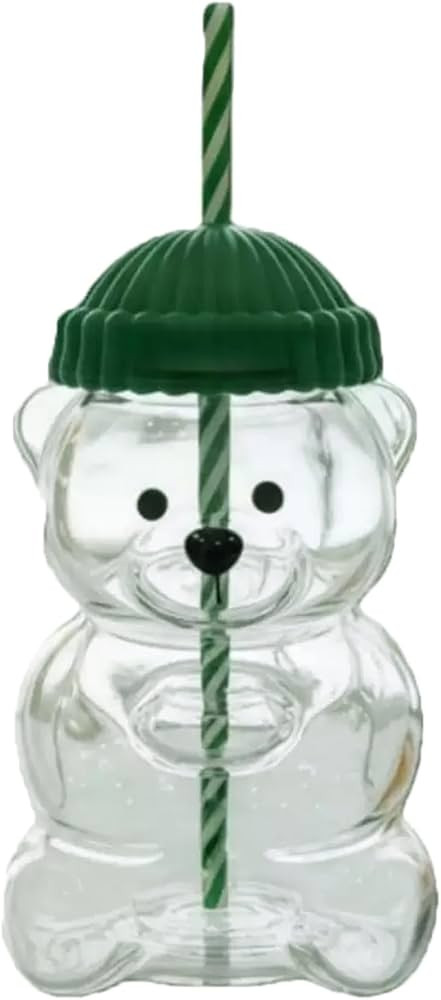 New 20 ozCute Bear Sucker Cup with Lid Straw Glass, Glass Bear Cup, Bear Straw Cup, Coffee, Beer,... | Amazon (US)