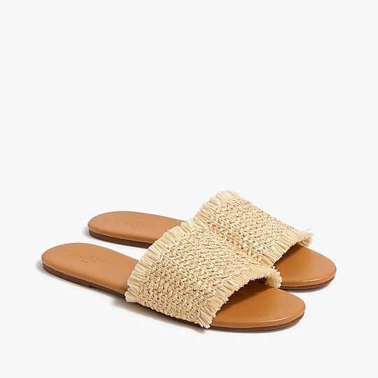 Raffia slide sandals | J.Crew Factory