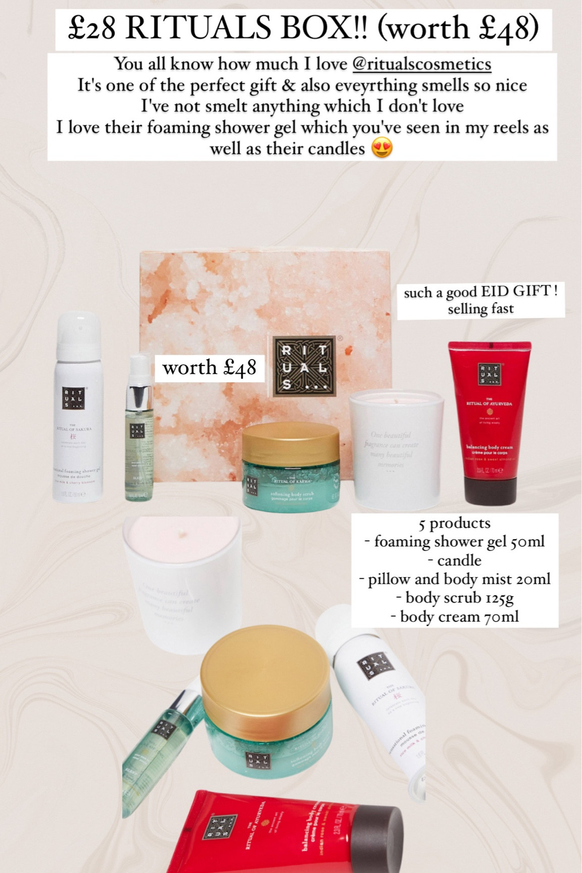 rituals box for eid ! 



#LTKfindsunder50 #LTKsalealert #LTKhome