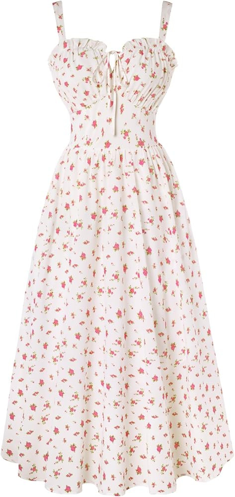Scarlet Darkness Summer Dresses for Women 2025 Floral Corset Dress Long Milkmaid Dress | Amazon (US)