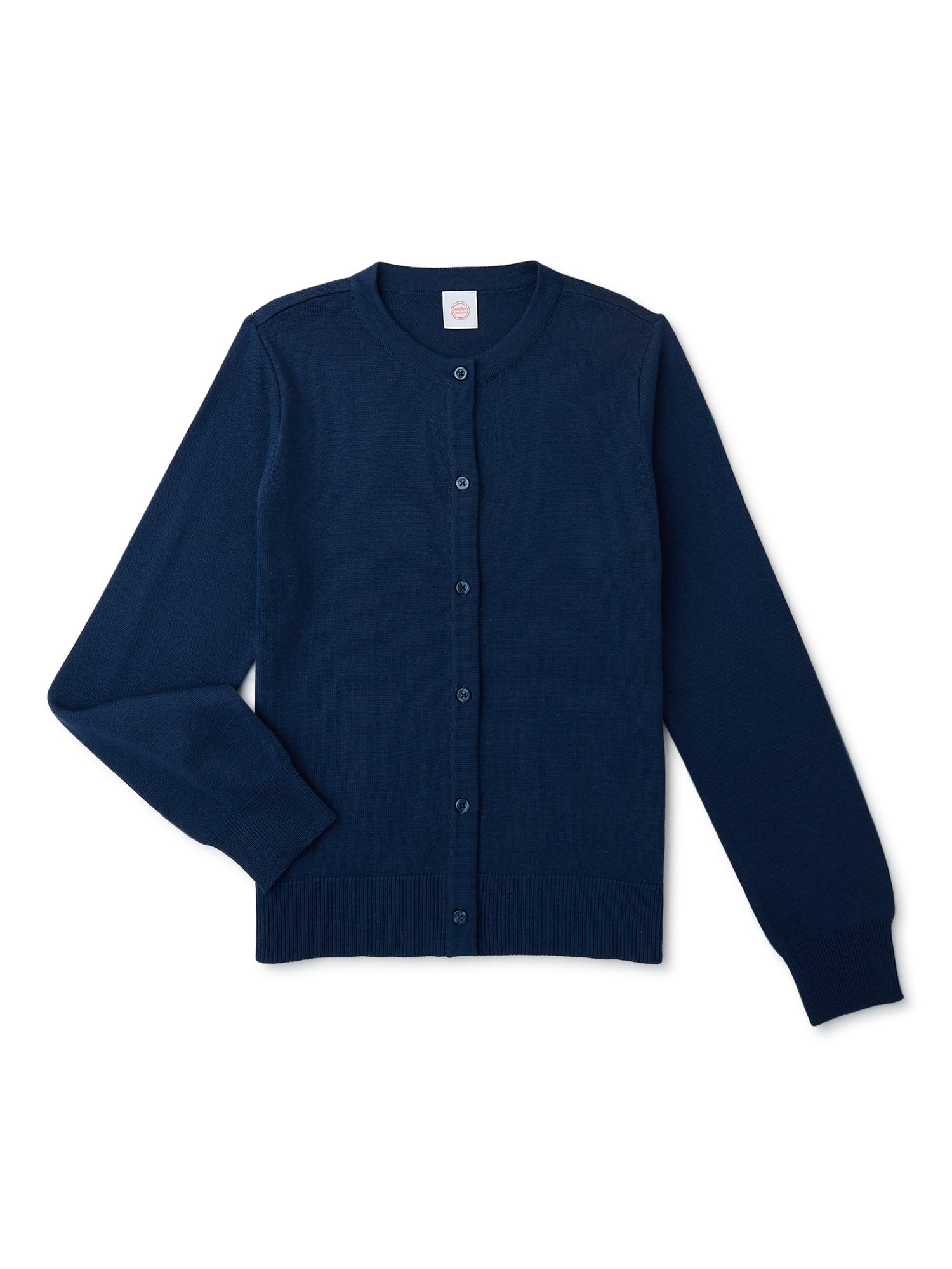 Wonder Nation Girls School Uniform Knit Cardigan Sweater, Sizes 4-18 | Walmart (US)