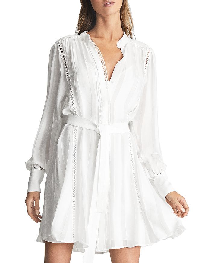 REISS Harriet Texture Stripe Belted Shirt Dress Women - Bloomingdale's | Bloomingdale's (US)