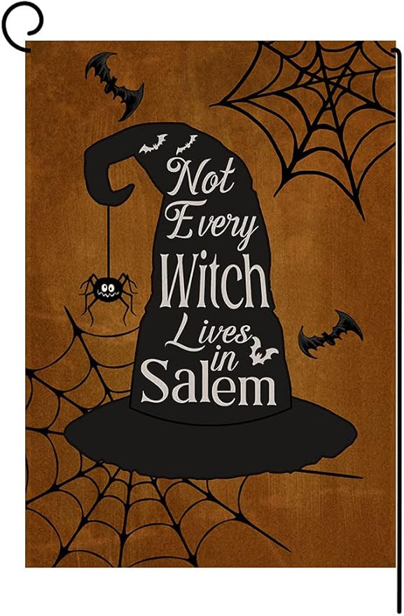 BLKWHT Fall Halloween Witch Hat Small Garden Flag 12x18 Inch Inch Vertical Double Sided Not Every... | Amazon (US)